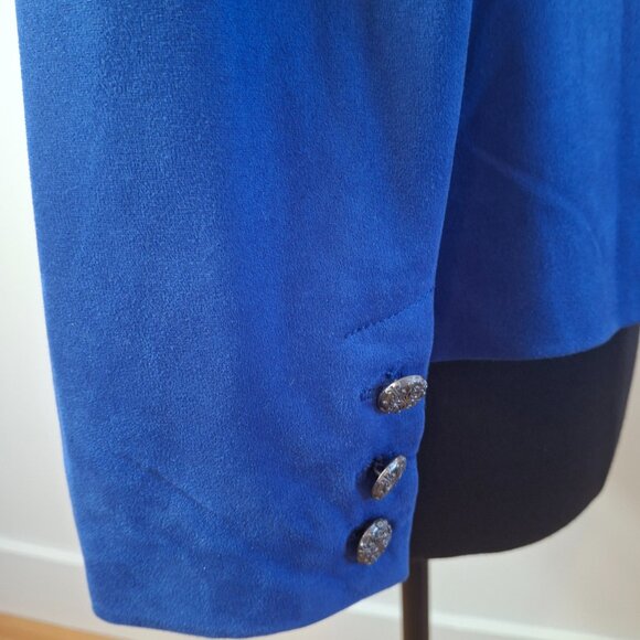 Vintage Conrad C Proportion Petite Sz 12 (LG) Suede Blazer Jacket Buttoned Lined - Picture 11 of 16